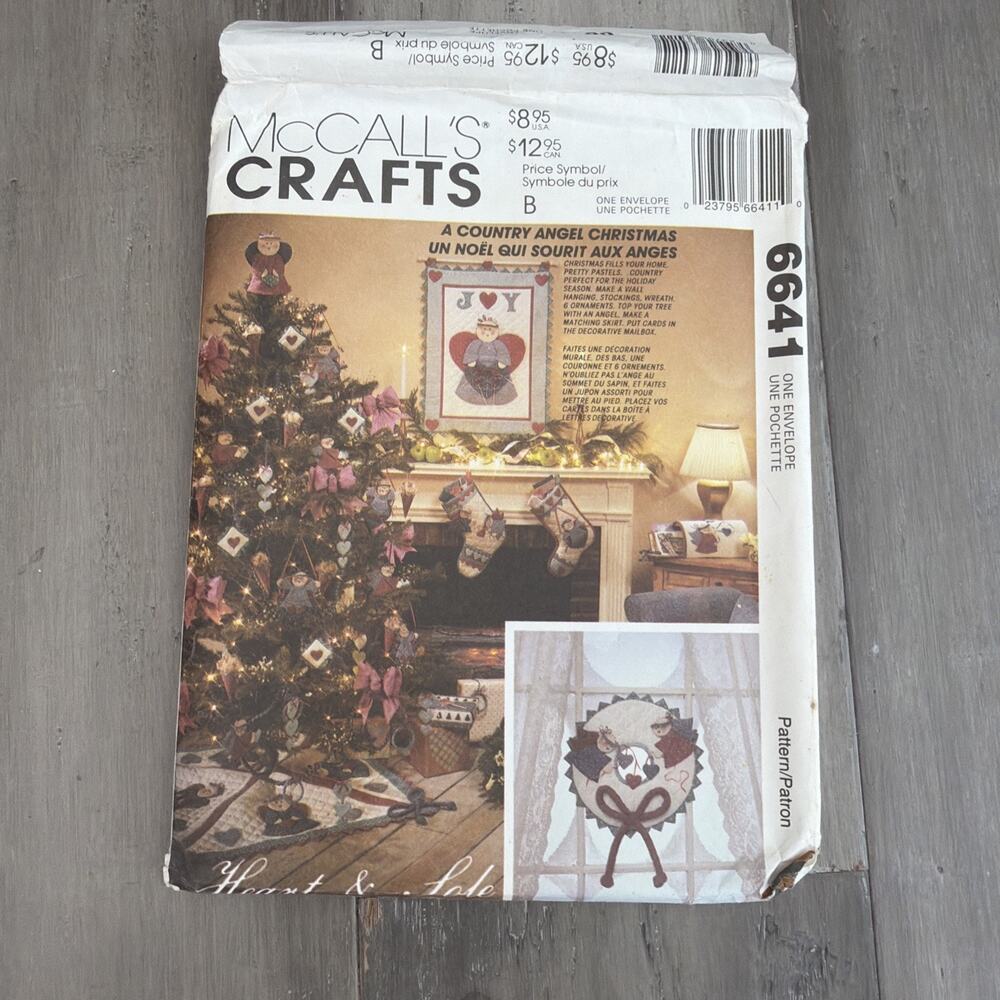 Vintage 1993 McCall’s Crafts Christmas Angels Ornaments Decorating pattern 6641
